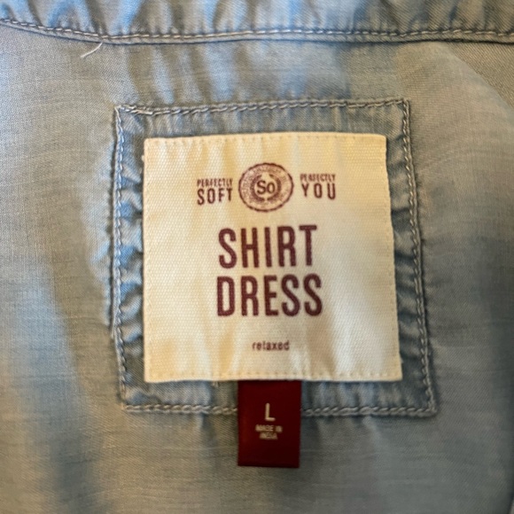 Cute soft jean material dress. Size Large. - Picture 2 of 2